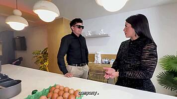 big cock manager fucks cuckold boss's bbw latina milf wife