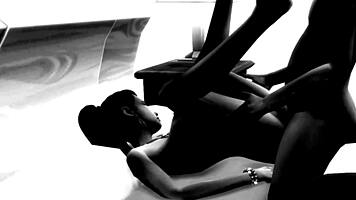 horny indian babe bursts in naked sucks cock to cheer him up