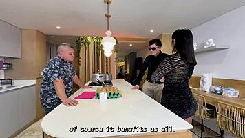 big cock manager fucks cuckold boss's bbw latina milf wife