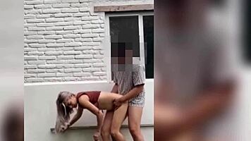 Slim 18 year old beauty begs for rough outdoor alley creampie passion
