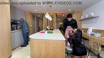 big cock manager fucks cuckold boss's bbw latina milf wife