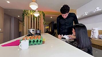 big cock manager fucks cuckold boss's bbw latina milf wife