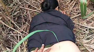 hot desi wife takes full anal in sugarcane field