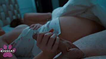 jessie ames fucked hard in shared bed cums inside while babe sleeps 😈💦 tight pussy creampie moaning orgasm