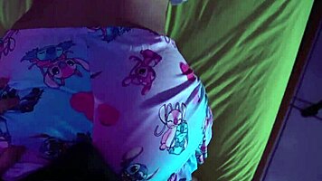 Petite latina cutie strokes handjob over her sexy underwear teasing orgasm!