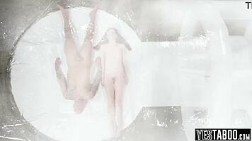 petite redhead beauty gets knocked up hard by mature stud in pod