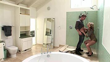 on my knees in shower for adrianna nicole hot dp threesome