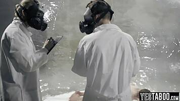 petite redhead beauty gets knocked up hard by mature stud in pod