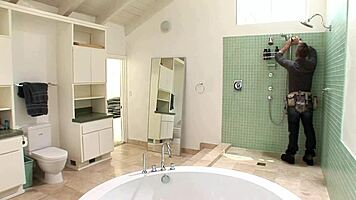 on my knees in shower for adrianna nicole hot dp threesome