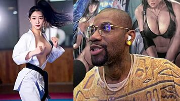 big titted japanese sluts strip sweaty milky tits during intense train workout