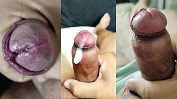 small foreskin cock cumshot and girlfriend pussy masturbation compilation part 12