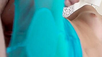 Blonde Girlfriend Fucks in Ripped Pantyhose