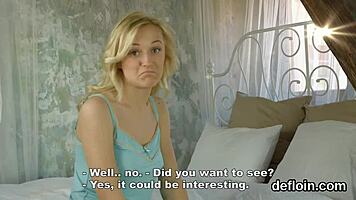 cute nympho kitten spreads tight trimmed pussy rides hard loses virginity hardcore