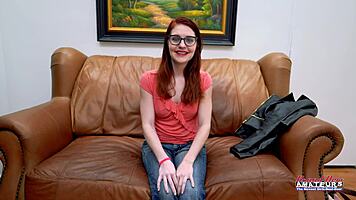 Petite redhead milf dezi rae sloppy deepthroat bj with dildo play