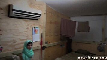 petite arab army teen's first hardcore pussy pounding in military reality