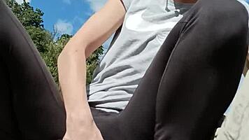 Sexy blonde valemer flashes horny strangers outdoors wildly!