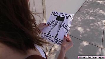 brunette lesbian dives straight into hairy pussy munch