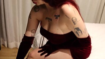 jessica rabbit cosplay goth girlfriend tongue licks bodybuilder missionary