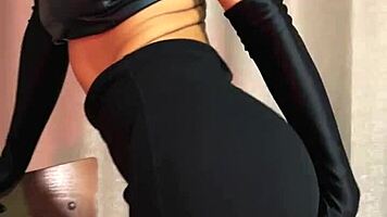 oh bitch, swallow every drop from my load in those black pantyhose!