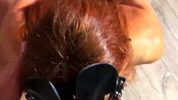 oh bitch, swallow every drop from my load in those black pantyhose!