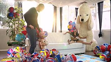 wet italian teen bambolina's first rough anal gape pee drink cum ass backstage