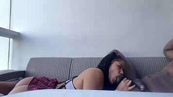 cute student sucks teachers balls deep in amateur blowjob nysdel