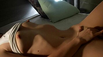 Petite Tattooed Brunette Achieves Multiple Orgasms in Close-Up Solo Fingering