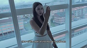 Hotel roommate wakes to morning fuck with big ass babe