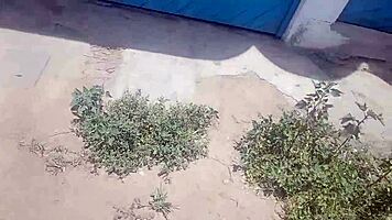 gardener spots peruvian maid's panties and pounds her hard on balcony