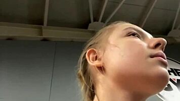 Extreme Public Gym Sucking Tease