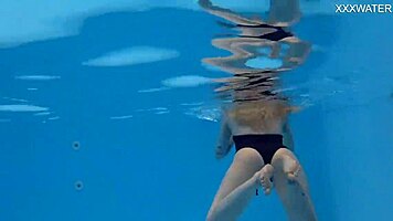 finnish mimi cica strips naked by pool for you