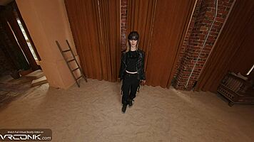 Skinny vr cosplay teen furiosa deepthroats and rides three cocks wildly