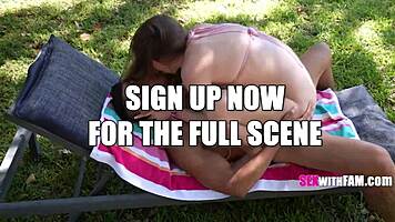 alex blake gets under mike skywalker by the pool for oiled deepthroat swallow