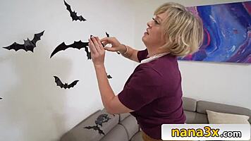 Huge Tits Milf Punishes Bratty Blonde Teen Hardcore On Halloween Night