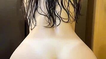 fresh from the steamy shower she spreads her young tight pussy and huge ass begging for a passionate doggystyle pounding