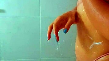 beautiful tanned latina shower wet pussies beach