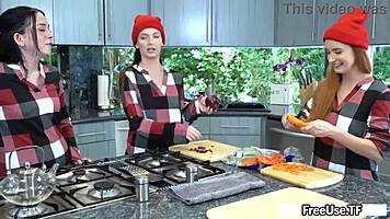 riley jean serena hill and violet spice thank donnie rock with thanksgiving threesome fuck