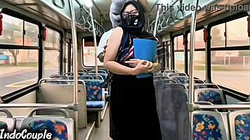 muslim babe from university gets fucked by stranger on bus