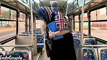 muslim babe from university gets fucked by stranger on bus
