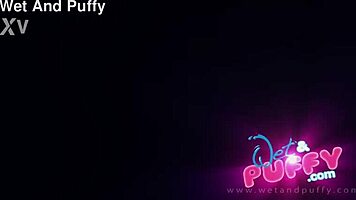 ebony babe fingers her swollen pussy lips to big orgasm