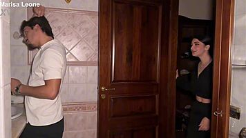 cute pierced euro beauty sneaks bathroom fuck at friend's house