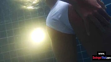thai teen gf rides big cock european bf poolside amateur hardcore
