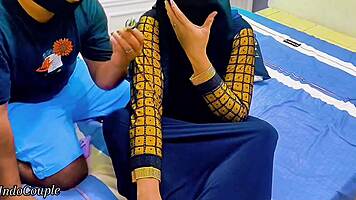 hijab slut spreads pussy but horny guy plugs her tight asshole with toy