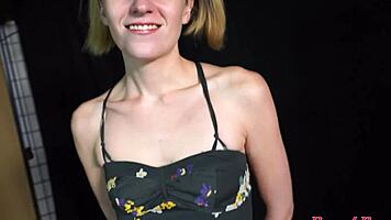 so this hairy blonde pixie shows up for her audition and delivers a messy deepthroat rimjob