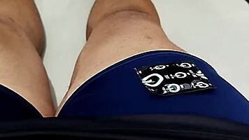 watch my small dick with foreskin get jerked while girlfriend squirts on her juicy tits