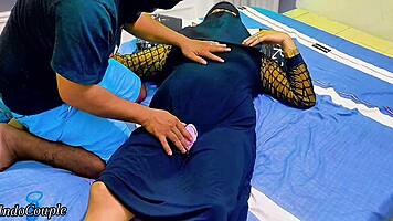 hijab slut spreads pussy but horny guy plugs her tight asshole with toy