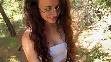 teacher drags skinny student deep into forest for rough anal assfucking and gaping