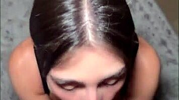 Tru Kait Slurps Huge Cock POV Before Monster Facial Cumshot Drenching Petite Latina