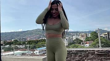 Nearly Caught Fucking Latina Penthouse Public