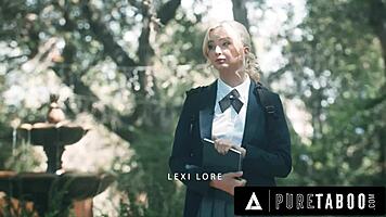 Pure taboo virgin lexi lore double penetrated and creampied anally by hung studs